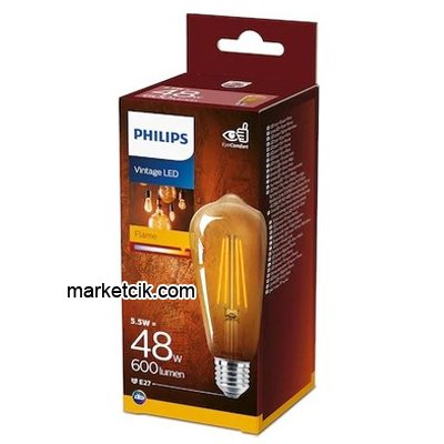 Philips 5.5 Watt Vintage Led Rustik Ampul ST64 Flame