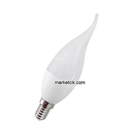 4-5 Watt Beyaz Işık Led Ampul, E14 İnce Duylu Kıvrık Avize Tipi Ampul