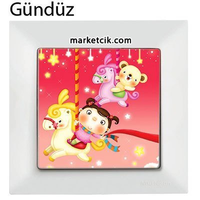 Mutlusan Candela Kids Carousel Beyaz Tekli Anahtar Priz