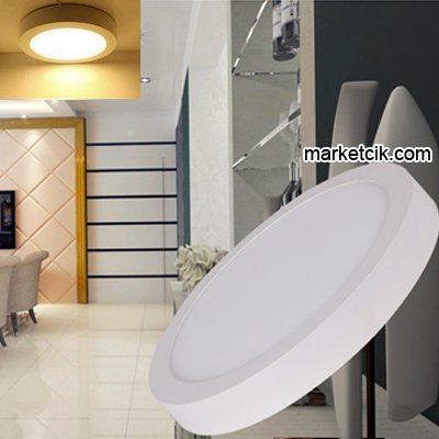 Marketcik 18 Watt Sıva Üstü Yuvarlak Led Panel Armatür Günışığı