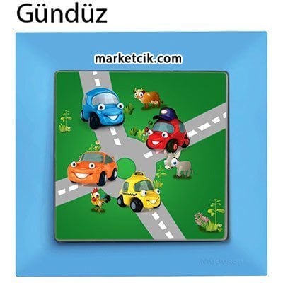 Mutlusan Candela Kids Traffic Mavi Tekli Anahtar Priz