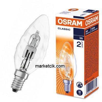 Osram 30 Watt E14 Burgulu Klasik Normal Halojen Avize Ampulü, 40 Watt Işık
