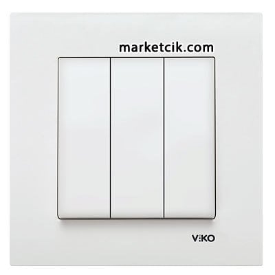 VİKO by Panasonic Karre Beyaz 3 lü Aç Kapa Anahtar Priz