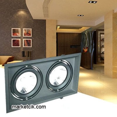 Cata CT-5504 2x25 Watt Sıva Altı Siyah İkili Led Spot Armatür Günışığı Işık