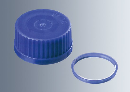 Otoklavlanabilir Cam Şişeler için Mavi Kapak, PP, GL 45 - 5 Ad.