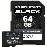 Delkin Devices 64GB BLACK UHS-I V30 MicroSDXC Hafıza Kartı + SD Adapter