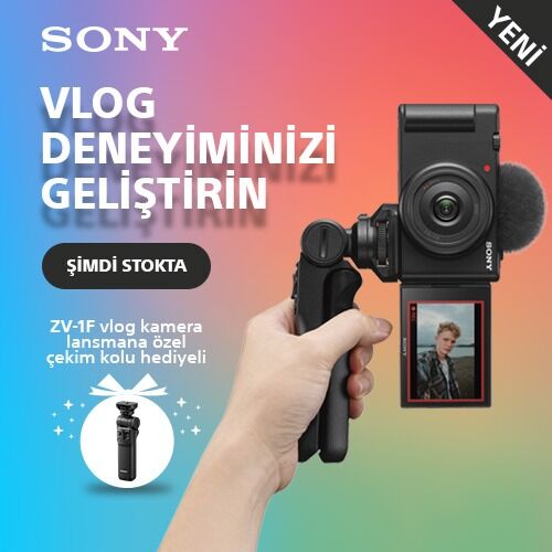 Sony ZV-1F Vlogging Kamera + GP-VPT2BT Çekim Kolu İle