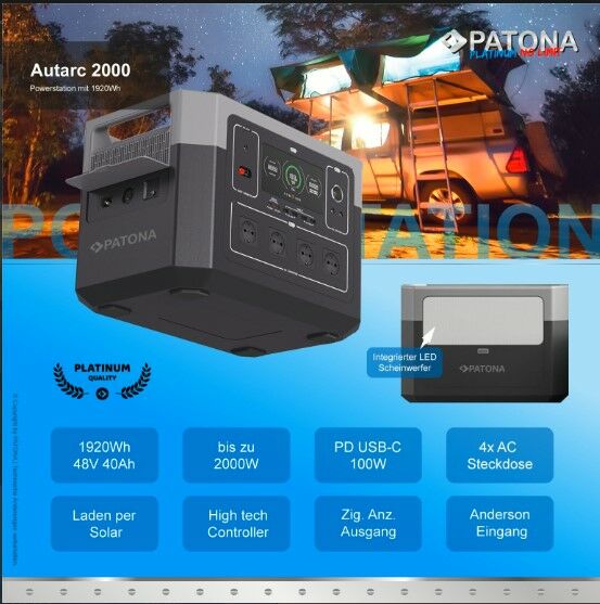 Patona Platinum Powerstation Autarc Taşınabilir Şarj Ünitesi 2000 / 2000W