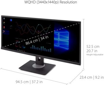 ViewSonic VG3456 34 inç WQHD Bağlantı Merkezi Monitör