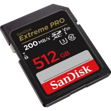 SanDisk 512GB Extreme PRO UHS-I SDXC 200MB/s V30 Hafıza Kartı