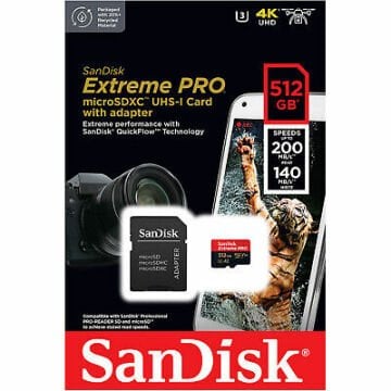 Sandisk Extreme Pro 512GB MicroSDXC 200MB/s Hafıza Kartı