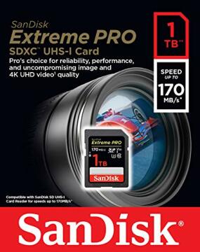 SanDisk 1TB Extreme PRO UHS-I SDXC 170MB/s V30 Hafıza Kartı