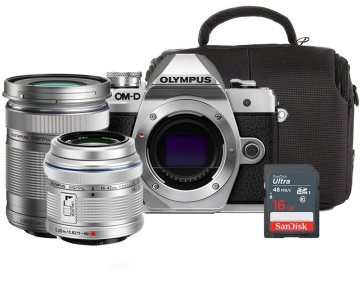 Olympus OM-D E-M10 Mark III 14-42mm IR + 40-150mm Lens (Silver)