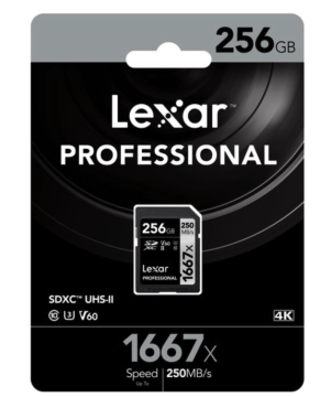 Lexar 256GB Professional 1667x SDXC 250MB/sn V60 Hafıza Kartı (2'li Paket)