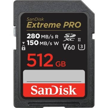 SanDisk 512GB Extreme PRO UHS-II SDXC 280MB/s V60 Hafıza Kartı