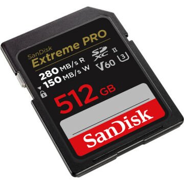 SanDisk 512GB Extreme PRO UHS-II SDXC 280MB/s V60 Hafıza Kartı