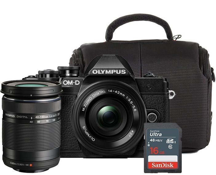 Olympus OM-D E-M10 Mark III 14-42 EZ + 40-150mm Lens (Black)