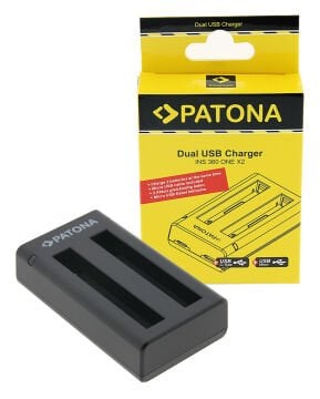 PATONA Dual Charger f. Insta360 One X2 360° Cam incl. Micro-USB cable