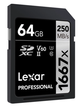 Lexar 64GB Professional 1667x SDXC 250MB/sn V60 Hafıza Kartı (2'li Paket)