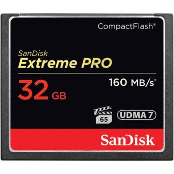 SanDisk 32GB Extreme Pro CompactFlash 160MB/sn Hafıza Kartı