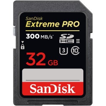 SanDisk 32GB Extreme PRO UHS-II SDXC 300 MB/s Hafıza Kartı