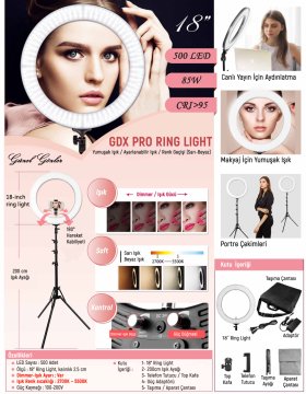 Gdx Pro Ring Light II 500 Led 85W Bicolor Youtuber Kit Makeup Kit