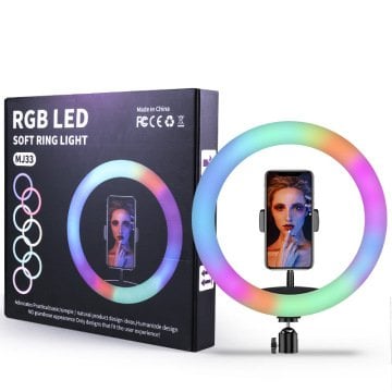 RGB Led Yumuşak Halka Işık MJ33 (200cm Işık Ayağı Dahil)