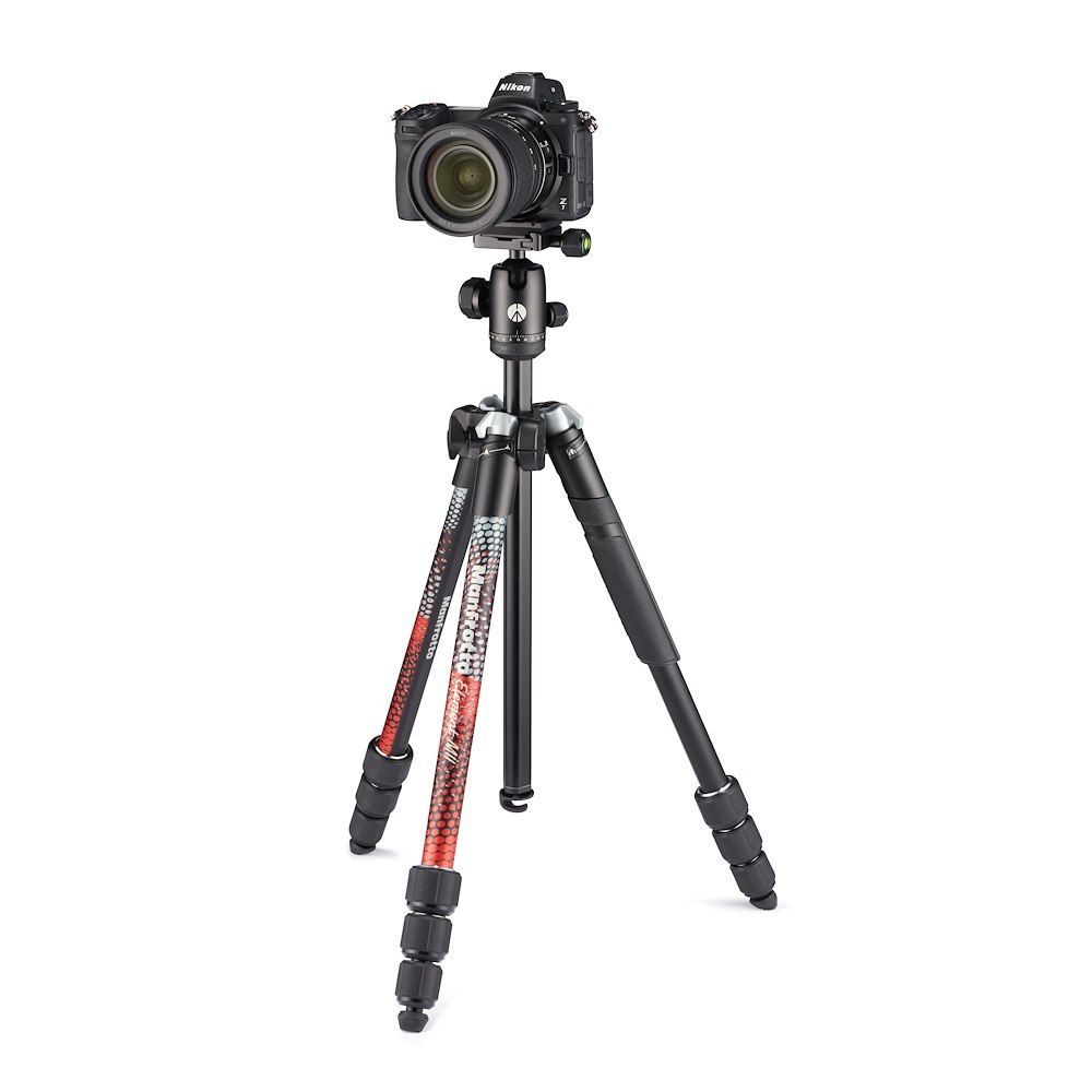 Manfrotto MKELMII4RMB-BH Element MII Alimünyum Traveller Tripod + Mobil Remote ( Red)