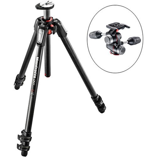 Manfrotto MT055CXPRO3 Carbon Fiber Tripod + MHX Pro 3W Kit