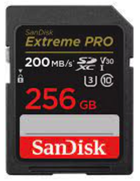 SanDisk 256GB Extreme PRO UHS-I SDXC 200MB/s V30 Hafıza Kartı