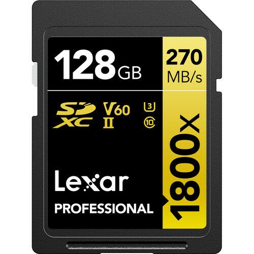 Lexar 128GB Professional 1800x UHS-II SDXC V60 Hafıza Kartı