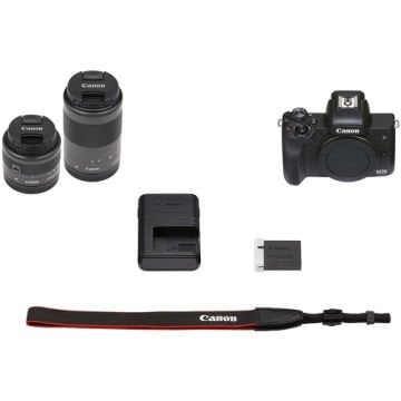 Canon EOS M50 Mark II 15-45mm IS STM + 55-200mm IS STM Lensli Kit
