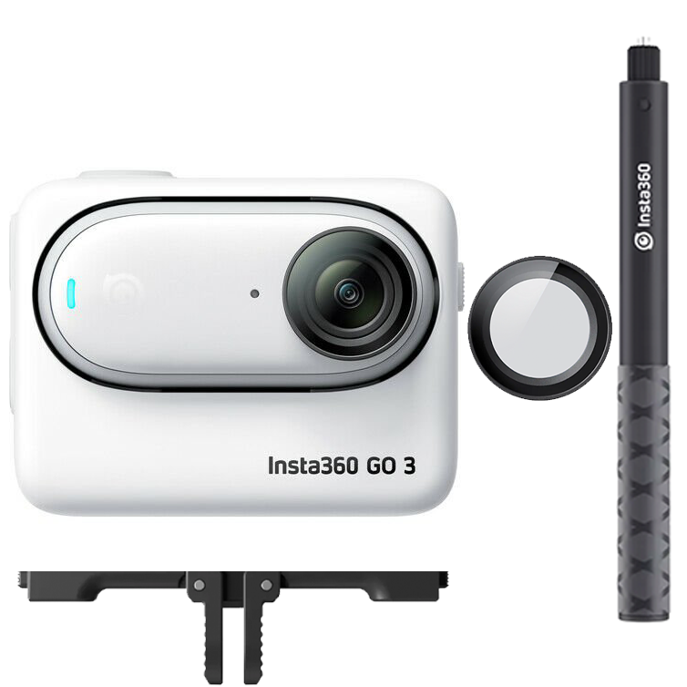 Insta360 GO 3 (128GB) + Lens Guard + 114cm Selfie Stick + Quick Release Mount