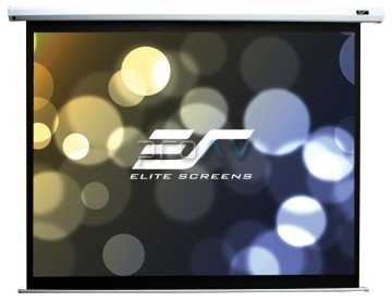 Elite Screens Spektrum Beyaz Elektrikli Projeksiyon Perdesi Ekonomi 3 Formatları 186x105 TopDrop 20 cm