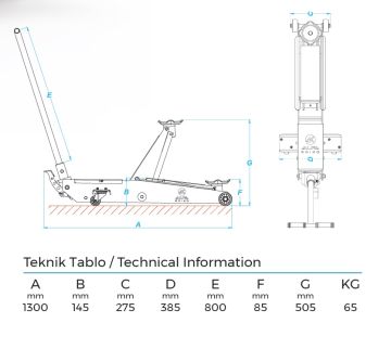 ALFA 102 - 3Ton Hidrolik Alçak Kriko Alçak Şase