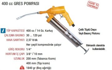 YAMA AT-6036 Havalı Gres Pompası 400 CC