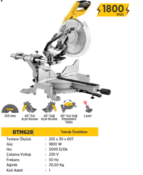 RTR MAX Gönye Kesme Makinası 1800 Watt