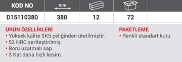 DHT Budama Testeresi Boru Saplı 380 mm