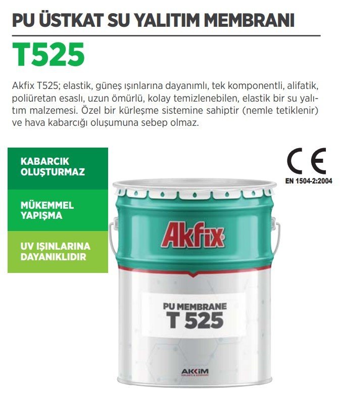 AKFİX T525 PU Üstkat Su Yalıtım Membranı 15KG