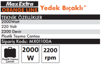 MAX EXTRA MX100A - 35mm Kanal Açma Makinası 2000 Watt (Macroza Kanal Açma)