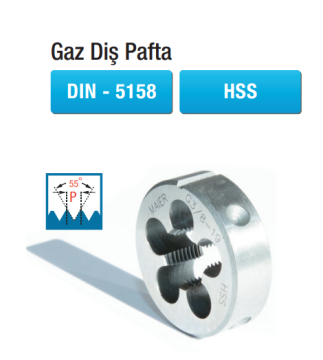 MAİER Gaz Diş Pafta (DIN - 5158) (HSS)