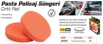 SGS295 Pasta Polisaj Süngeri Cırtlı Ped 150mm