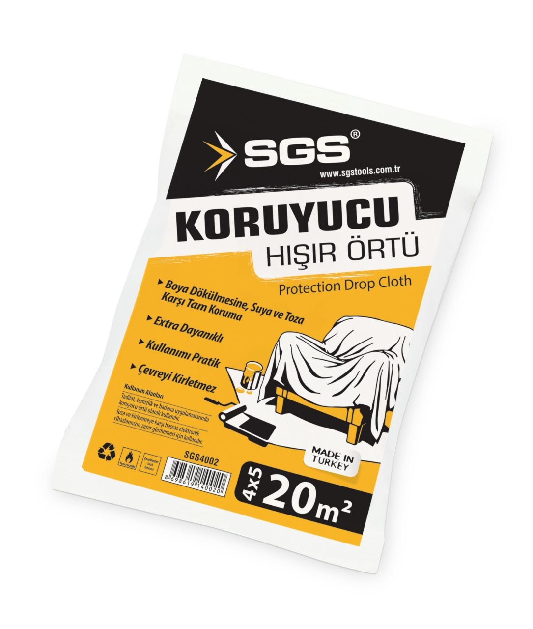 SGS Koruyucu Boya Badana Temizlik Hışır Örtü - 25 ADET ( Koli Fiyatı)