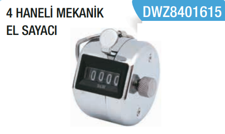 DW MACHINERY Turmetre Yandan Çarpmalı 4 Haneli ( Üstten Resetli)