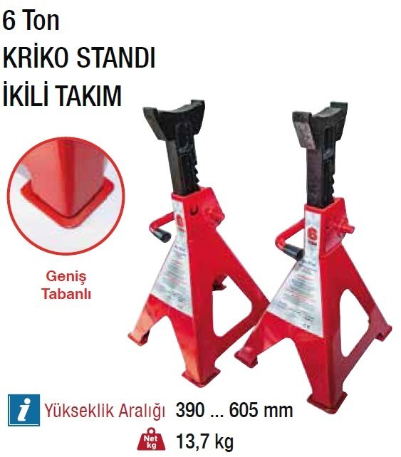 GAR TOOL 6 Ton Kriko Standı Araç Sehpası İkili Takım