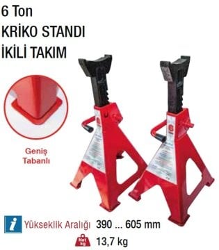 GAR TOOL 6 Ton Kriko Standı Araç Sehpası İkili Takım