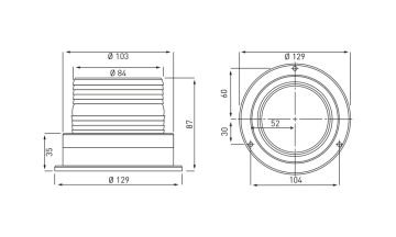 EMR11 - 12 ve 24 VOLT Mıknatıslı Çakar Lamba Ledli DC Çakmak Girişli Kablolu