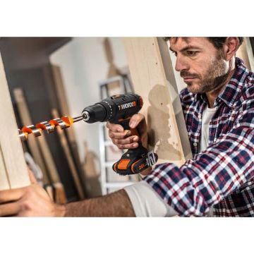 WORX WX370 20Volt/2Ah. Li-ion Çift Akülü Profesyonel Şarjlı Darbeli Matkap + 30 Parça Aksesuar Seti