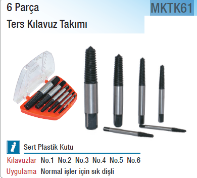 MAIER Ters Kılavuz Takımı (6 Parça)