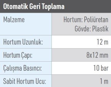 OSAKA OPT MH 100 Makaralı Hava Hortumu 12 Metre